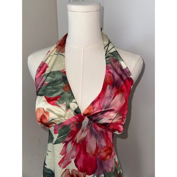 Pepper Mayo Yellow Floral Halter Neck Mini Dress - Picture 2 of 9